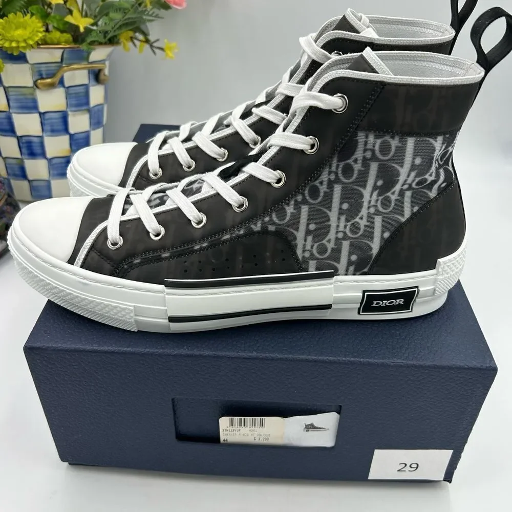 Men's Dior B – 23 oblique high top sneakers size 44 made in Italy